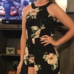 Shorts romper w/ floor length skirt